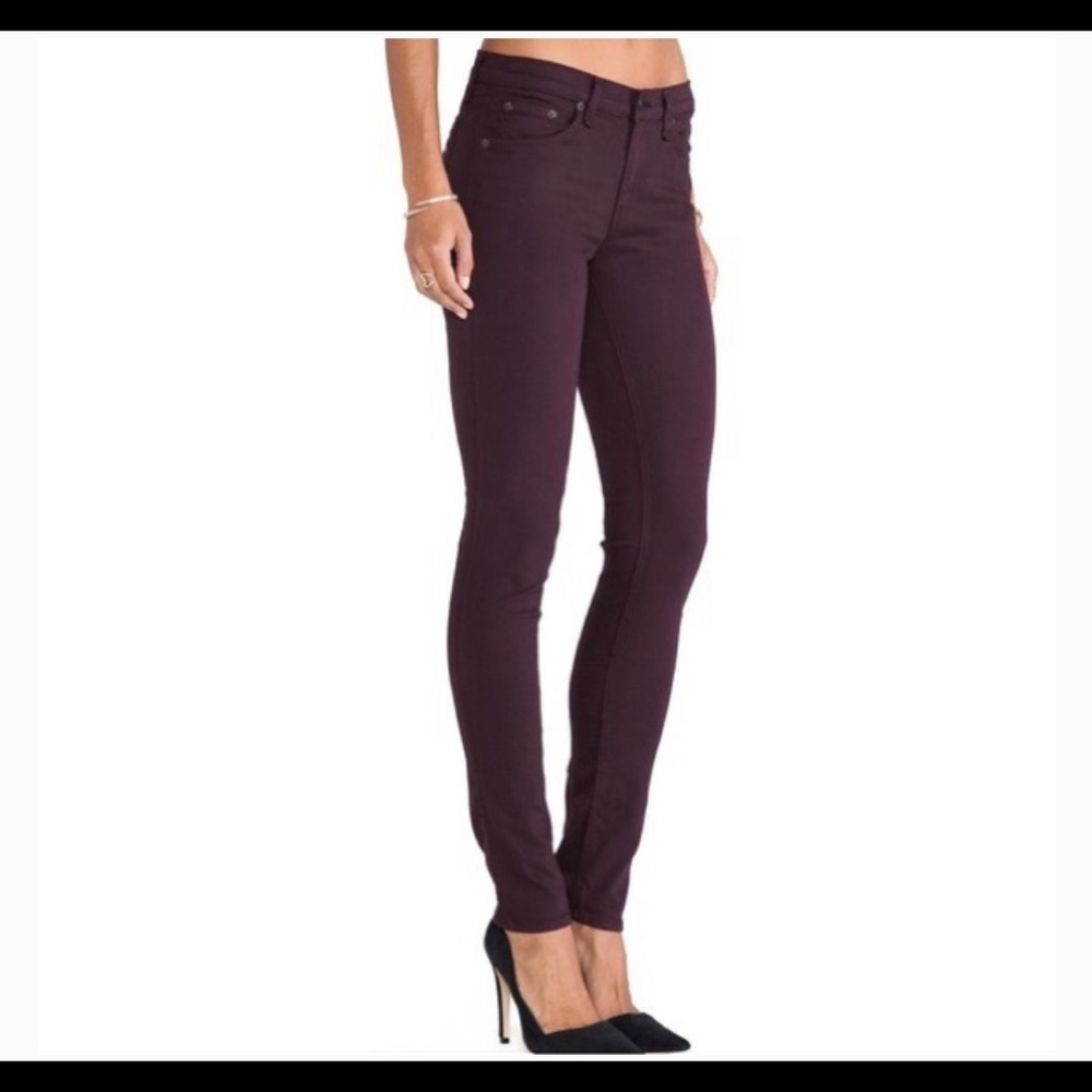 Rag & Bone Wine Distressed Skinnies